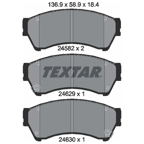 Тормозные колодки Textar 2458202 передние/ дисковые photo 2 Тормозные колодки Textar 2458202 передние/ дисковые photo 2