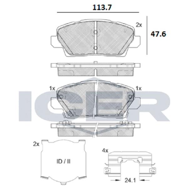 Plăcuțe de frână Icer 182375 față/ disk photo 2 Plăcuțe de frână Icer 182375 față/ disk photo 2