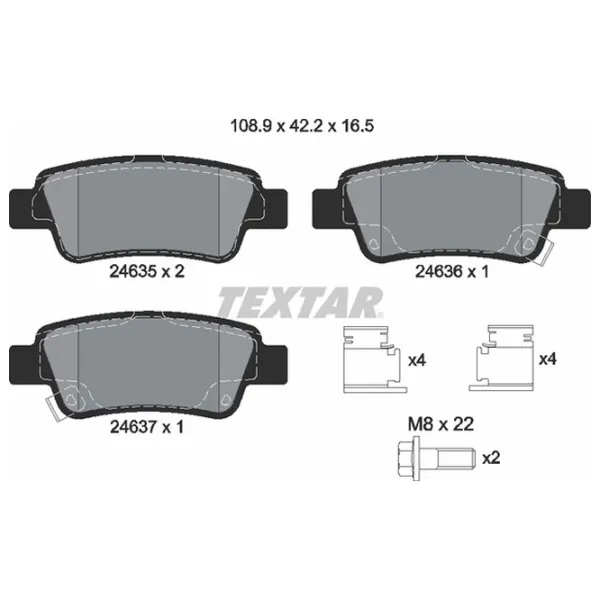 Тормозные колодки Textar 2463501 задний/ дисковые photo 2