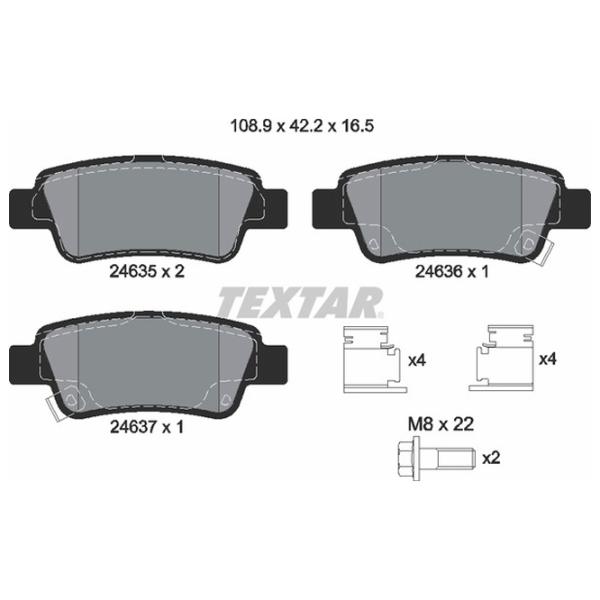 Тормозные колодки Textar 2463501 задний/ дисковые photo 2