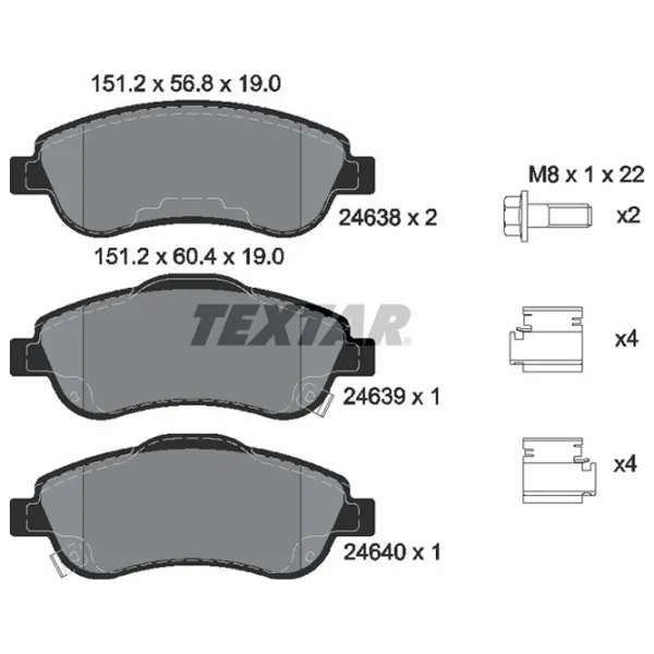 Plăcuțe de frână Textar 2463801 față/ disk photo 2 Plăcuțe de frână Textar 2463801 față/ disk photo 2