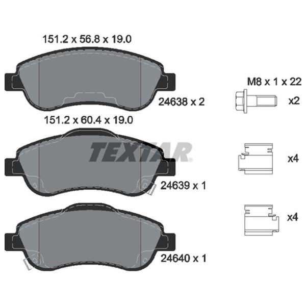 Plăcuțe de frână Textar 2463801 față/ disk photo 2 Plăcuțe de frână Textar 2463801 față/ disk photo 2