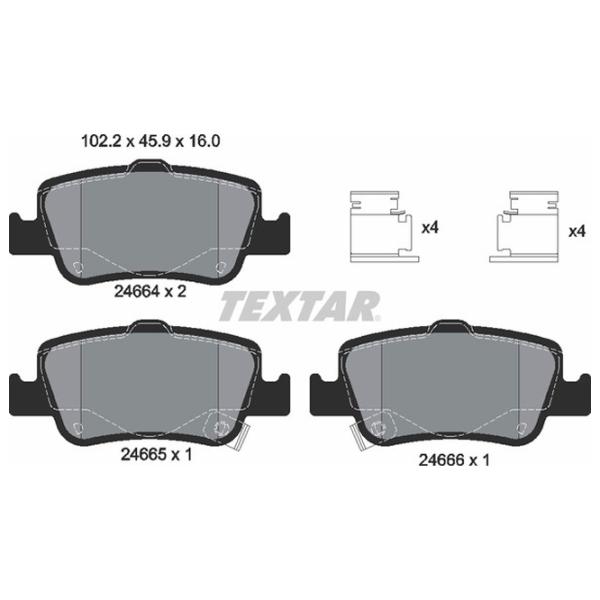 Тормозные колодки Textar 2466401 задний/ дисковые photo 2 Тормозные колодки Textar 2466401 задний/ дисковые photo 2
