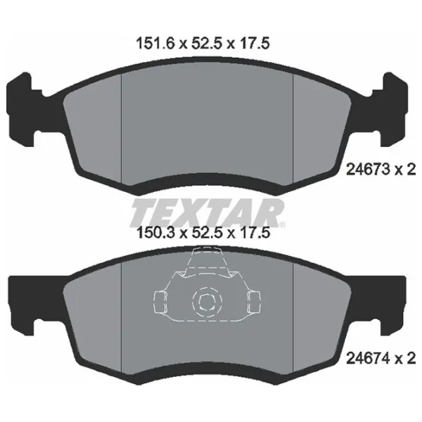 Тормозные колодки Textar 2467301 передние/ дисковые photo 2 Тормозные колодки Textar 2467301 передние/ дисковые photo 2