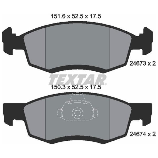 Тормозные колодки Textar 2467301 передние/ дисковые photo 2 Тормозные колодки Textar 2467301 передние/ дисковые photo 2