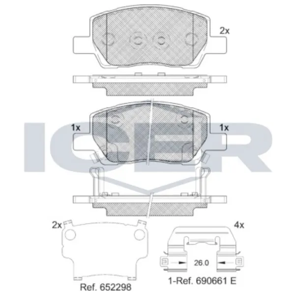 Тормозные колодки Icer 182420 передние/ дисковые photo 3