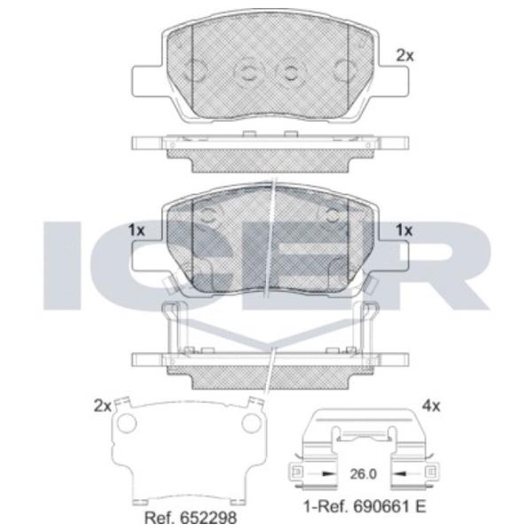 Тормозные колодки Icer 182420 передние/ дисковые photo 3