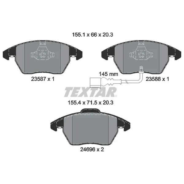 Тормозные колодки Textar 2469602 передние/ дисковые photo 2 Тормозные колодки Textar 2469602 передние/ дисковые photo 2