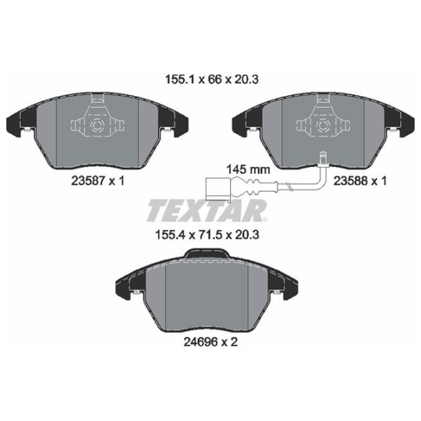 Тормозные колодки Textar 2469602 передние/ дисковые photo 2 Тормозные колодки Textar 2469602 передние/ дисковые photo 2