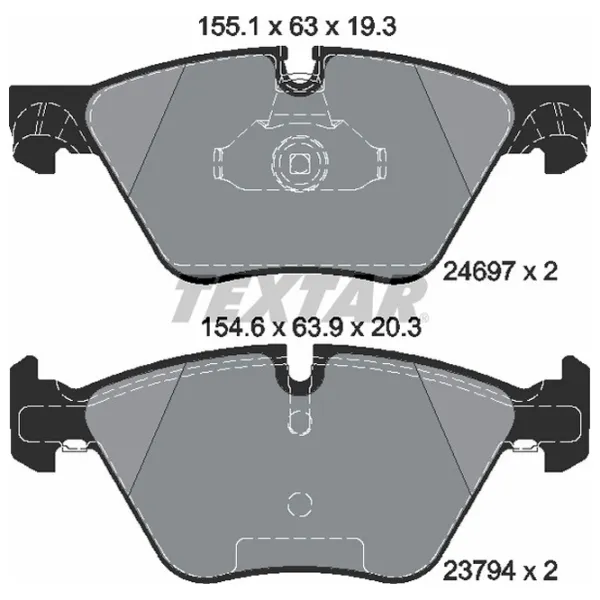 Тормозные колодки Textar 2469701 передние/ дисковые photo 2 Тормозные колодки Textar 2469701 передние/ дисковые photo 2