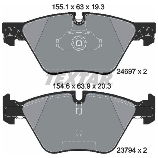 Тормозные колодки Textar 2469701 передние/ дисковые photo 2 Тормозные колодки Textar 2469701 передние/ дисковые photo 2