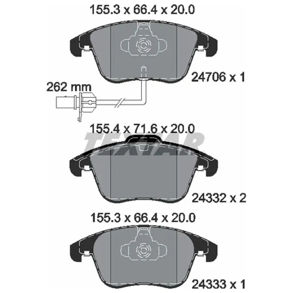 Plăcuțe de frână Textar 2470601 față/ disk photo 2 Plăcuțe de frână Textar 2470601 față/ disk photo 2