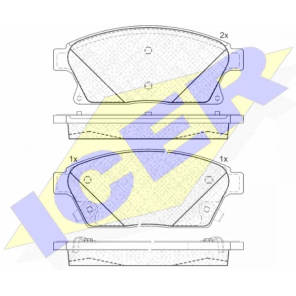 Plăcuțe de frână Icer 181939 față/ disk photo 2