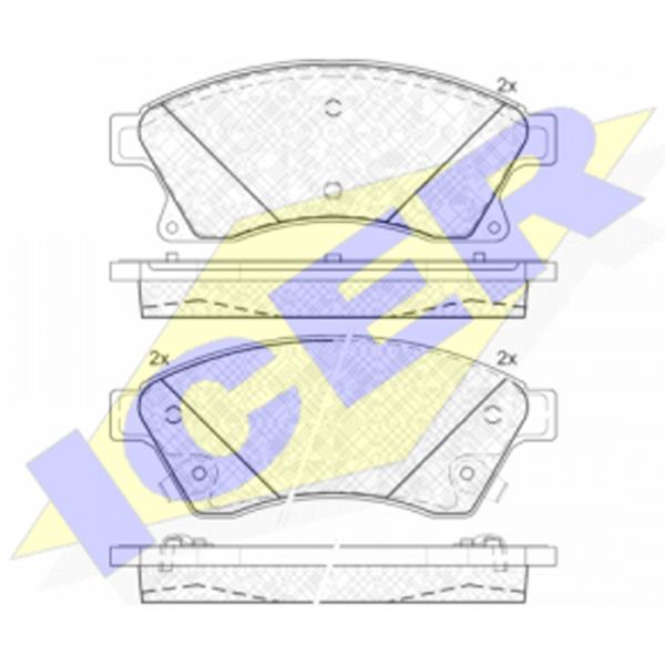 Тормозные колодки Icer 181942 передние/ дисковые photo 2 Тормозные колодки Icer 181942 передние/ дисковые photo 2