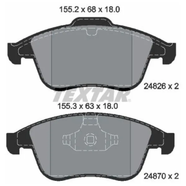 Plăcuțe de frână Textar 2482601 față/ disk photo 2 Plăcuțe de frână Textar 2482601 față/ disk photo 2