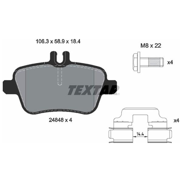 Plăcuțe de frână Textar 2484801 spate/ disk photo 2 Plăcuțe de frână Textar 2484801 spate/ disk photo 2