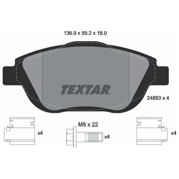 Plăcuțe de frână Textar 2488301 față/ disk photo 2 Plăcuțe de frână Textar 2488301 față/ disk photo 2