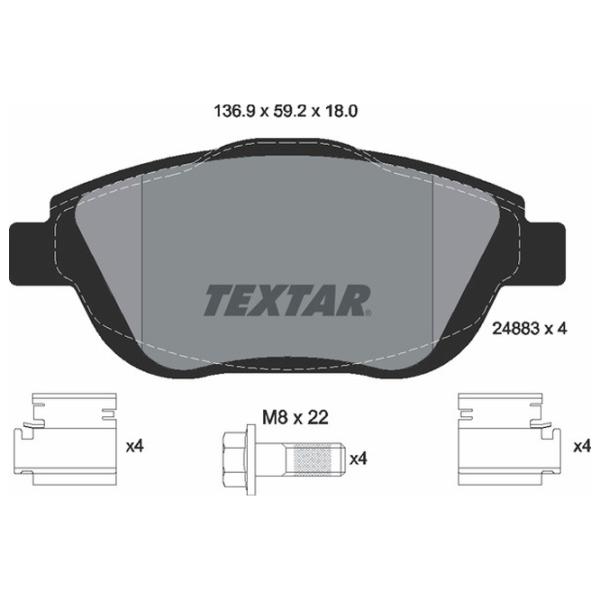 Plăcuțe de frână Textar 2488301 față/ disk photo 2 Plăcuțe de frână Textar 2488301 față/ disk photo 2