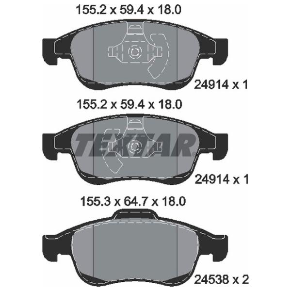 Тормозные колодки Textar 2491401 передние/ дисковые photo 2 Тормозные колодки Textar 2491401 передние/ дисковые photo 2