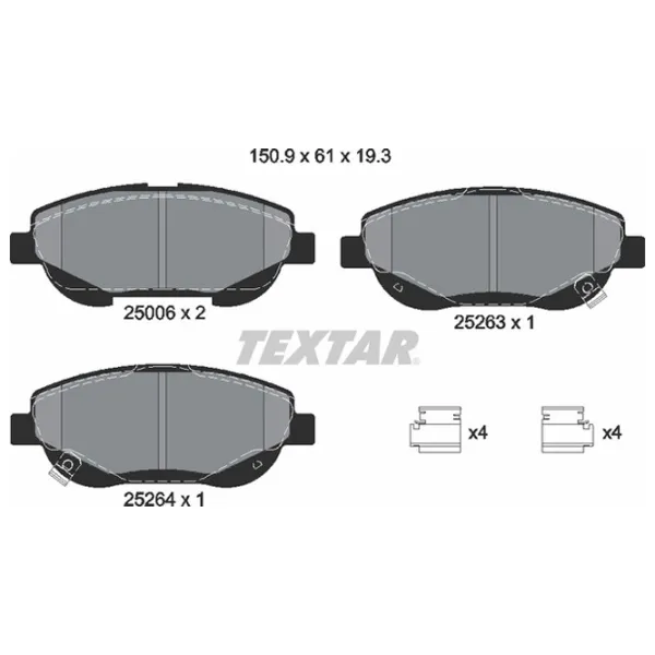 Plăcuțe de frână Textar 2500601 față/ disk photo 2