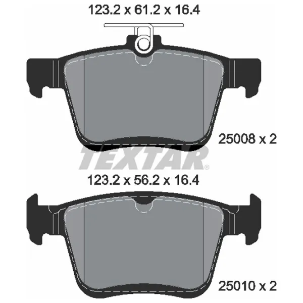 Тормозные колодки Textar 2500801 задние/ дисковые photo 2 Тормозные колодки Textar 2500801 задние/ дисковые photo 2