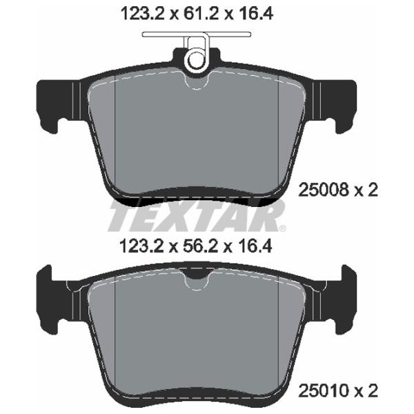 Тормозные колодки Textar 2500801 задние/ дисковые photo 2 Тормозные колодки Textar 2500801 задние/ дисковые photo 2