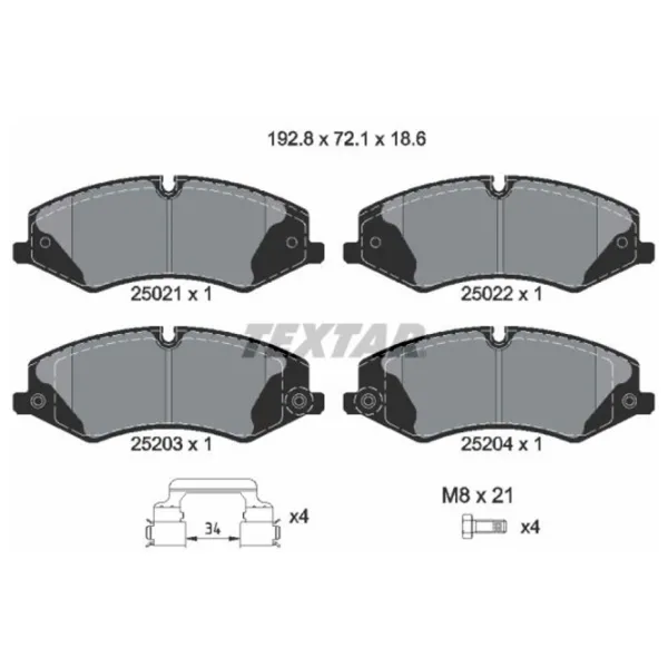Plăcuțe de frână Textar 2502201 față/ disk photo 2 Plăcuțe de frână Textar 2502201 față/ disk photo 2