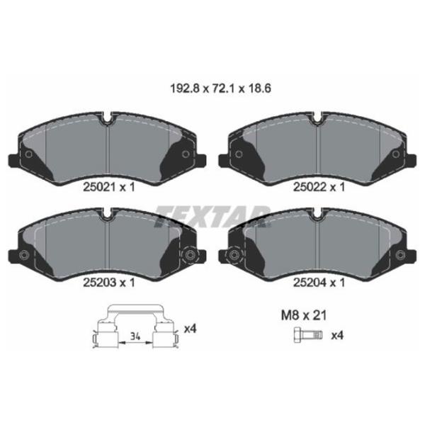 Plăcuțe de frână Textar 2502201 față/ disk photo 2 Plăcuțe de frână Textar 2502201 față/ disk photo 2