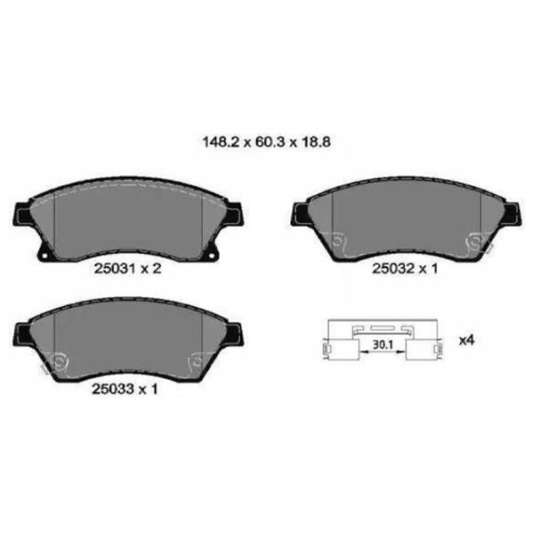 Тормозные колодки Textar 2503101 передние/ дисковые photo 2 Тормозные колодки Textar 2503101 передние/ дисковые photo 2