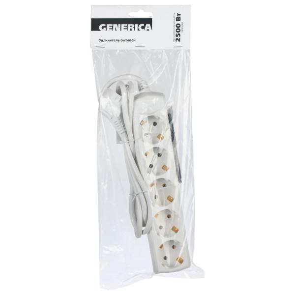 Удлинитель Generica WYP10-10-05-05-Z-G 5 м Белый photo 2