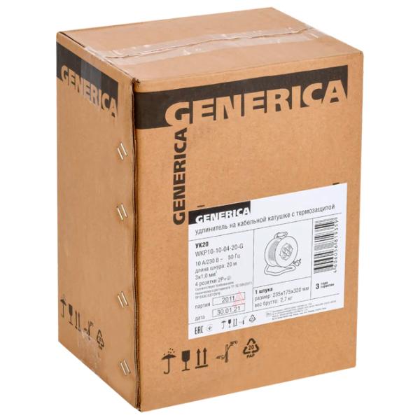 Удлинитель на катушке Generica WKP10-10-04-20-G 20 м Черный photo 2