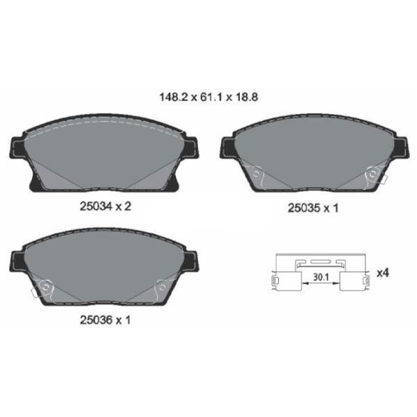 Plăcuțe de frână Textar 2503401 față/ disk photo 2 Plăcuțe de frână Textar 2503401 față/ disk photo 2