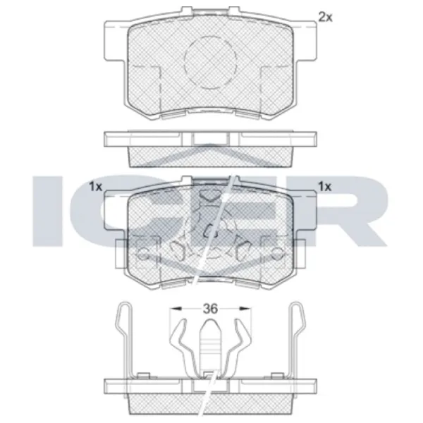 Тормозные колодки Icer 181718 задние/ дисковые photo 2