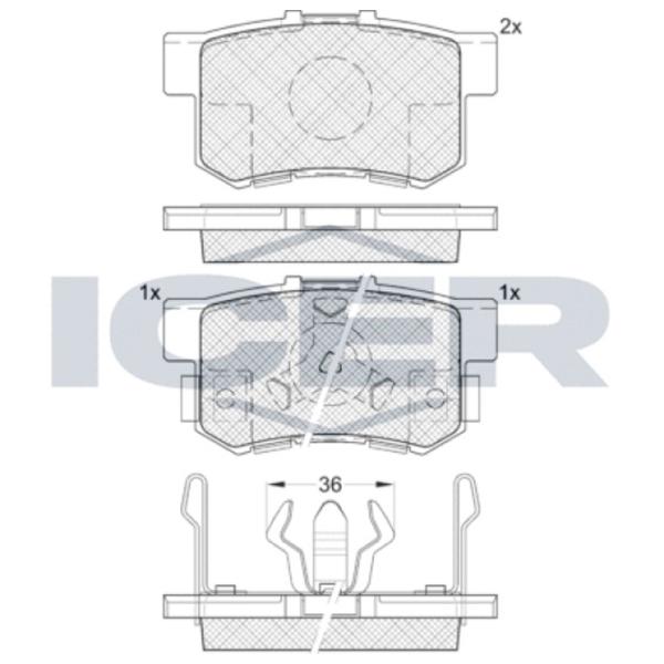 Тормозные колодки Icer 181718 задние/ дисковые photo 2