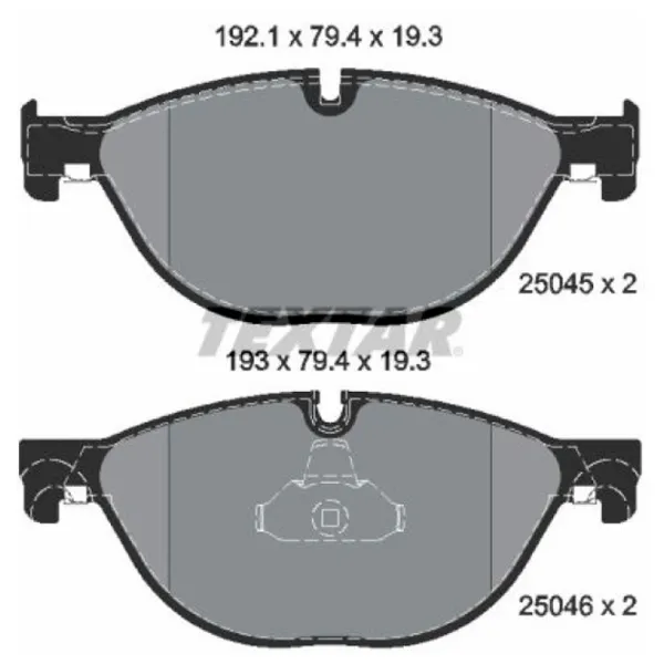 Plăcuțe de frână Textar 2504501 față/ disk photo 2 Plăcuțe de frână Textar 2504501 față/ disk photo 2