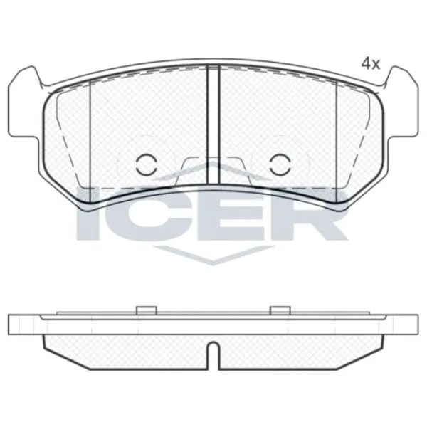 Тормозные колодки Icer 181727 задние/ дисковые photo 2 Тормозные колодки Icer 181727 задние/ дисковые photo 2