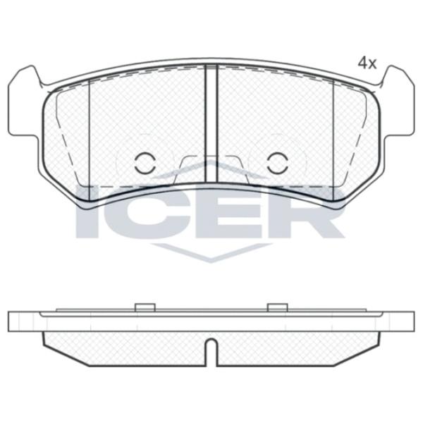 Тормозные колодки Icer 181727 задние/ дисковые photo 2 Тормозные колодки Icer 181727 задние/ дисковые photo 2