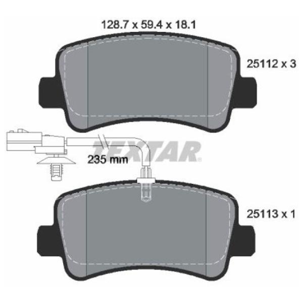 Тормозные колодки Textar 2511201 задние/ дисковые photo 2 Тормозные колодки Textar 2511201 задние/ дисковые photo 2