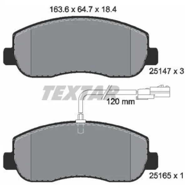 Plăcuțe de frână Textar 2514701 față/ disk photo 2 Plăcuțe de frână Textar 2514701 față/ disk photo 2