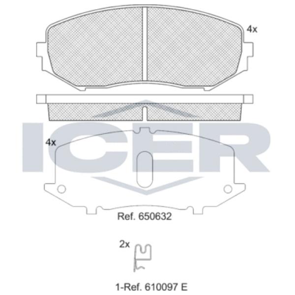 Тормозные колодки Icer 181747 передние/ дисковые photo 2 Тормозные колодки Icer 181747 передние/ дисковые photo 2