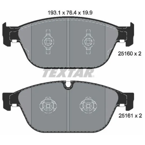 Тормозные колодки Textar 2516002 передние/ дисковые photo 2 Тормозные колодки Textar 2516002 передние/ дисковые photo 2