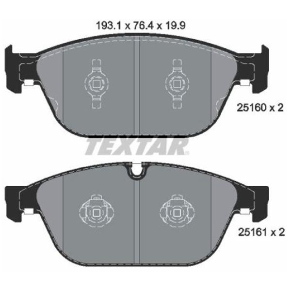 Тормозные колодки Textar 2516002 передние/ дисковые photo 2 Тормозные колодки Textar 2516002 передние/ дисковые photo 2
