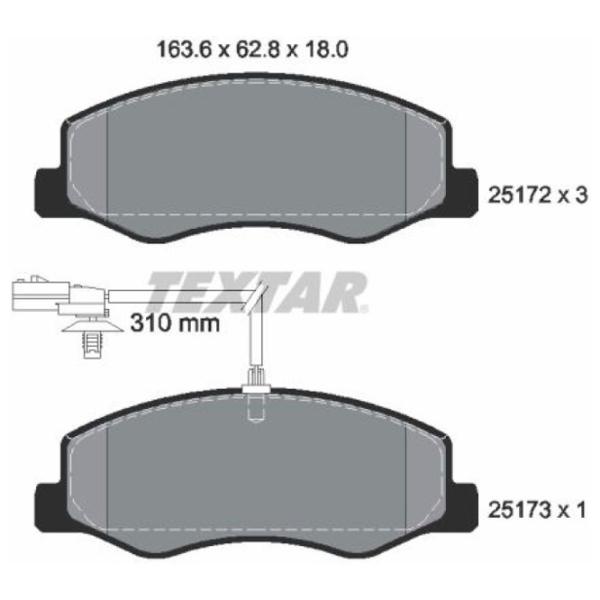 Тормозные колодки Textar 2517201 задние/ дисковые photo 2 Тормозные колодки Textar 2517201 задние/ дисковые photo 2