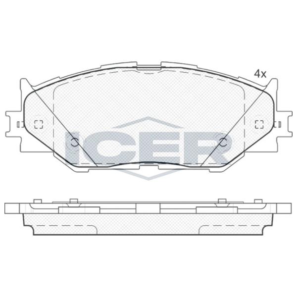 Тормозные колодки Icer 181750 передние/ дисковые photo 2 Тормозные колодки Icer 181750 передние/ дисковые photo 2