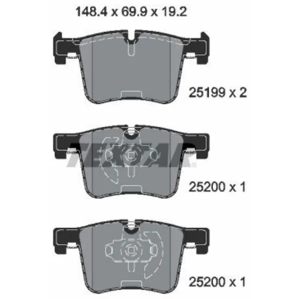 Тормозные колодки Textar 2519901 передние/ дисковые photo 2 Тормозные колодки Textar 2519901 передние/ дисковые photo 2