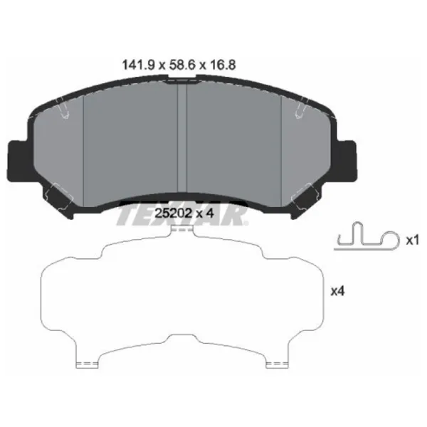 Plăcuțe de frână Textar 2520201 față/ disk photo 2 Plăcuțe de frână Textar 2520201 față/ disk photo 2