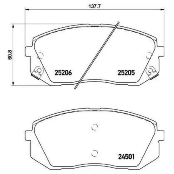 Тормозные колодки Textar 2520504 передние/ дисковые photo 2 Тормозные колодки Textar 2520504 передние/ дисковые photo 2