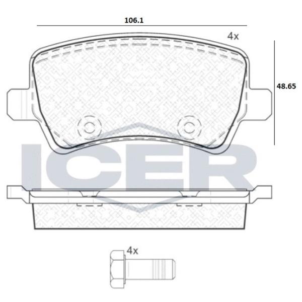 Тормозные колодки Icer 181776 задние/ дисковые photo 2