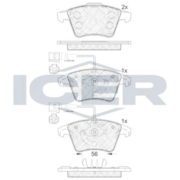 Plăcuțe de frână Icer 181777 față/ disk photo 3