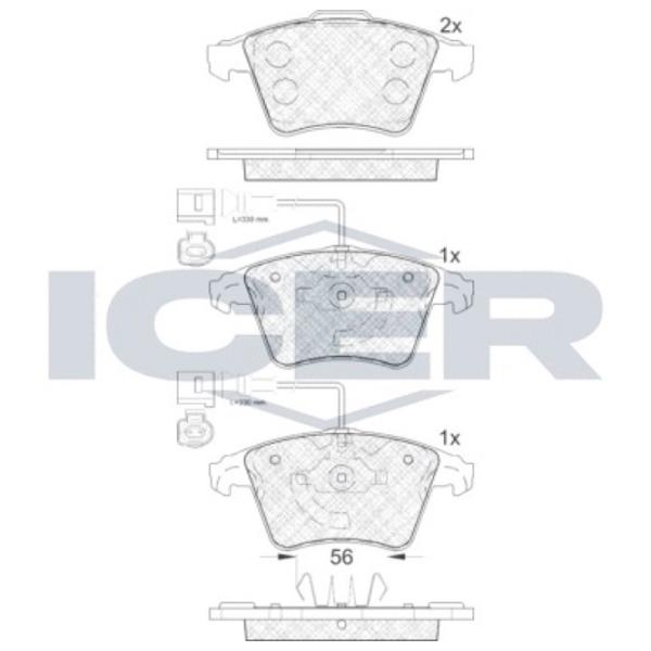 Plăcuțe de frână Icer 181777 față/ disk photo 3